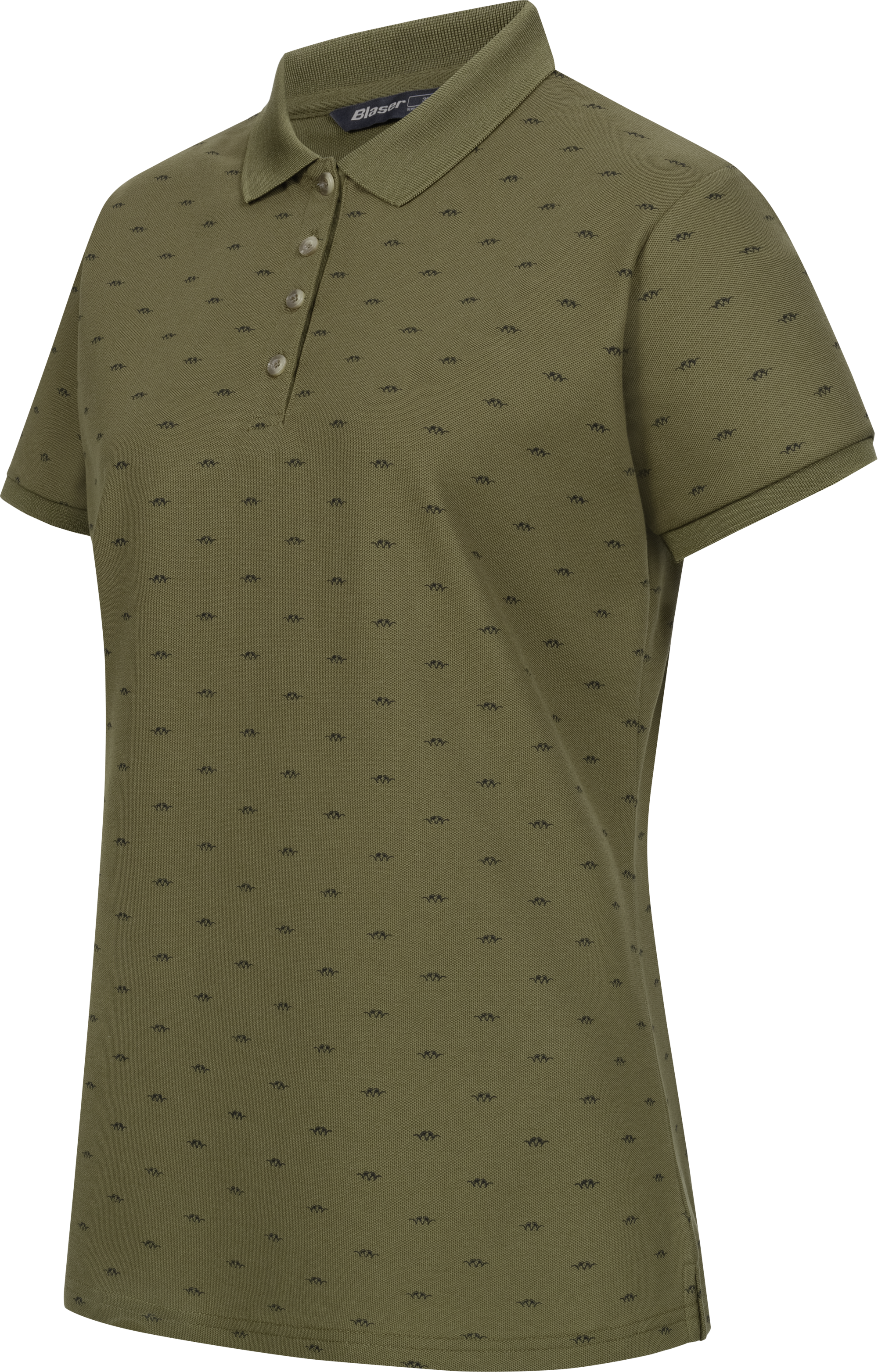 Women’s Allover Polo Shirt Dark Olive/Black